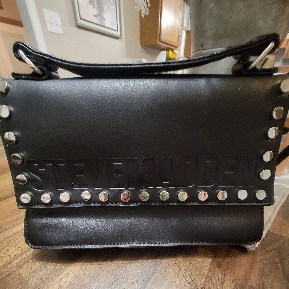 Steve Madden Black Studded Handbag